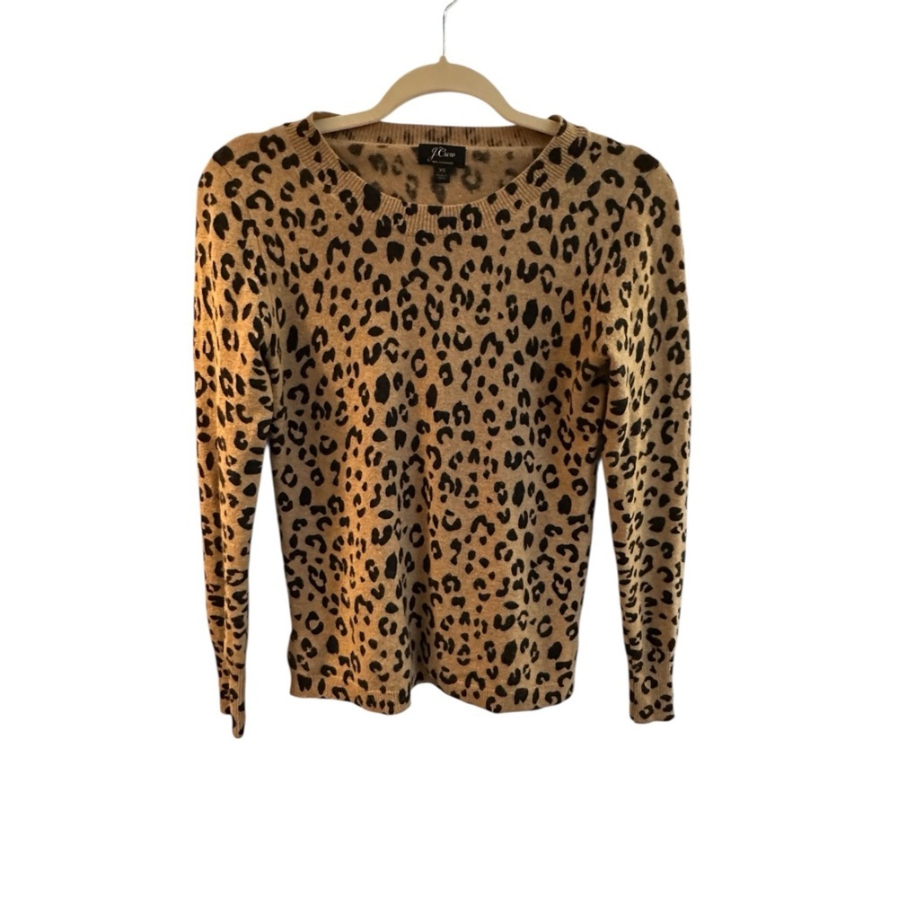 J Crew cashmere Leopard Print sweater